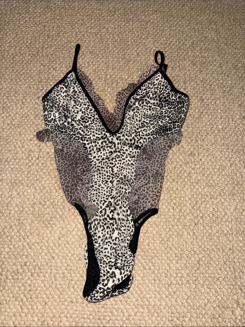 Chaser Black and White Leopard Print One-Piece Swim
